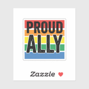 Adesivo Camisa de Apoio ao Orgulho Vintage Proud Ally Desi
