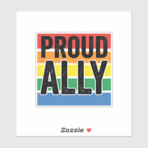 Adesivo Camisa de Apoio ao Orgulho Vintage Proud Ally Desi