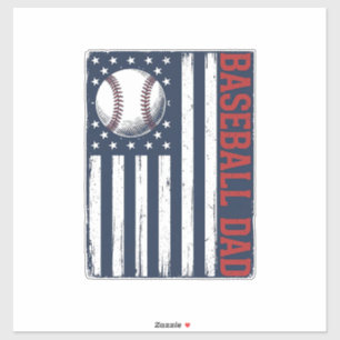 Adesivo Camisa de bandeira do pai de beisebol vintage Desi