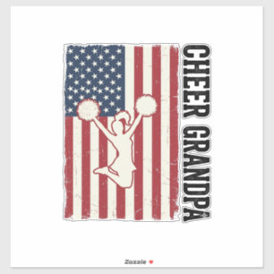 Adesivo Camisa de bandeira vintage patriótica Cheer Grandp