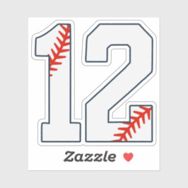 Adesivo Camisa de Beisebol Número 12