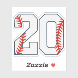 Adesivo Camisa de Beisebol Número 20