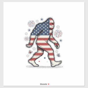 Adesivo Camisa de Bigfoot Patriótico com Desenho de Gravur