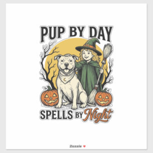 Adesivo Camisa de Bruxa de Cachorro de Halloween Gravura V