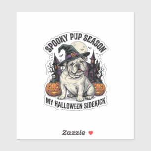 Adesivo Camisa de Bulldog de Halloween Cachorro de Bruxa F