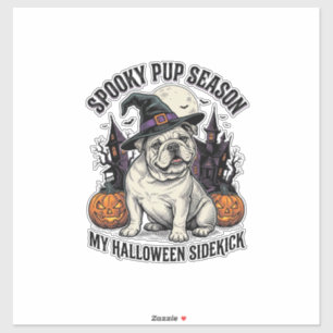 Adesivo Camisa de Bulldog de Halloween Cachorro de Bruxa F