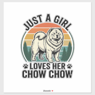 Adesivo Camisa de Cachorro Chow Chow Vintage Menina Amante