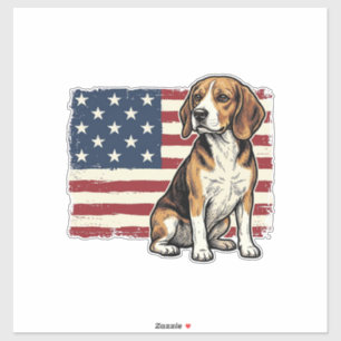 Adesivo Camisa de Cachorro com Bandeira Patriótica Beagle