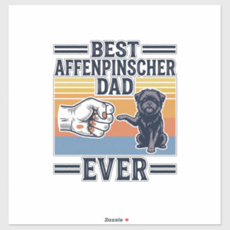 Adesivo Camisa de Cachorro Vintage Melhor Pai Affenpinsche