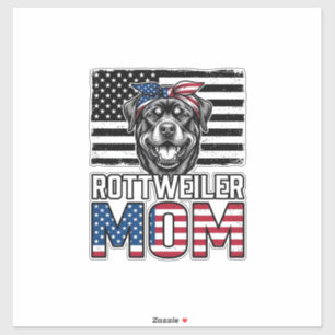 Adesivo Camisa de Cão Vintage Patriótica da Mãe Rottweiler