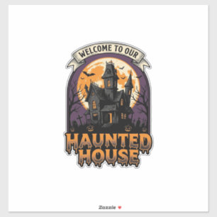 Adesivo Camisa de Casa Assombrada Vintage Halloween Bem-vi