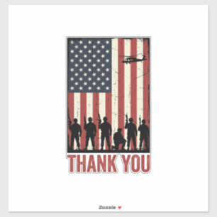 Adesivo Camisa de Design de Bandeira Americana Militar Obr
