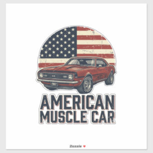 Adesivo Camisa de Design de Bandeira Vintage de Carro Musc