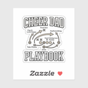 Adesivo Camisa de Design Vetorial Vintage Cheer Dad Playbo