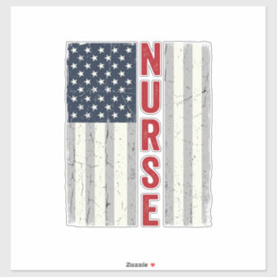 Adesivo Camisa de Enfermeira com Bandeira Americana Vintag