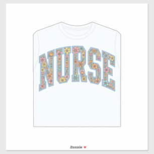 Adesivo Camisa de Enfermeira com Letras de Universidade Fl