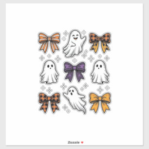 Adesivo Camisa de Fantasmas e Laços de Halloween Vintage D