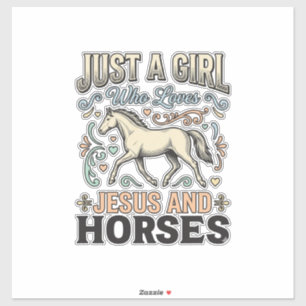 Adesivo Camisa De Fé De Cavalos Vintage Menina Jesus E Cav