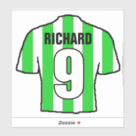 Adesivo Camisa de futebol branca e verde em um