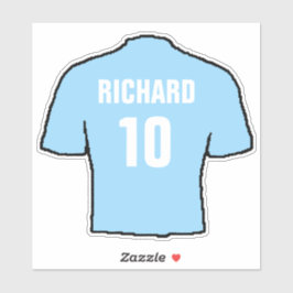 Adesivo Camisa de futebol design em azul-claro.