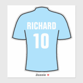 Adesivo Camisa de futebol design em azul-claro-céu.