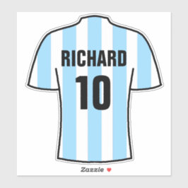 Adesivo Camisa de futebol design in LightBlue & White Stri