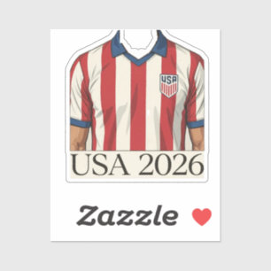 Adesivo Camisa de Futebol EUA Estilo Retro Patriota Vermel