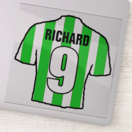 Adesivo Camisa de futebol verde e branca em um