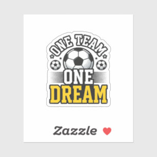Adesivo Camisa de Futebol Vintage One Team One Dream Desig