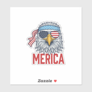 Adesivo Camisa de Gravura Vintage Águia Patriótica Merica
