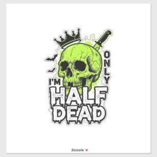 Adesivo Camisa de Gravura Vintage de Caveira Meio Morta de
