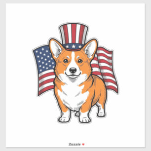 Adesivo Camisa de Gravura Vintage Patriótica Corgi_1
