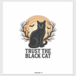 Adesivo Camisa de Halloween de Gato Preto Vintage Gato da