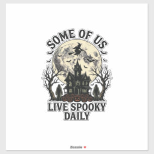 Adesivo Camisa de Halloween Diário com Lua Assombrada Vint