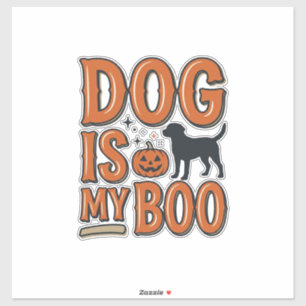 Adesivo Camisa de Halloween Vintage Dog Is My Boo Design_1