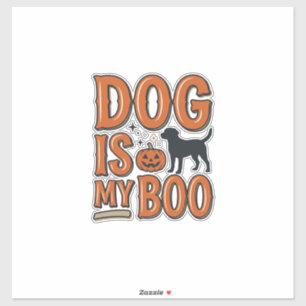 Adesivo Camisa de Halloween Vintage Dog Is My Boo Design_1