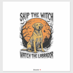 Adesivo Camisa de Labrador de Halloween com Aviso de Cão A