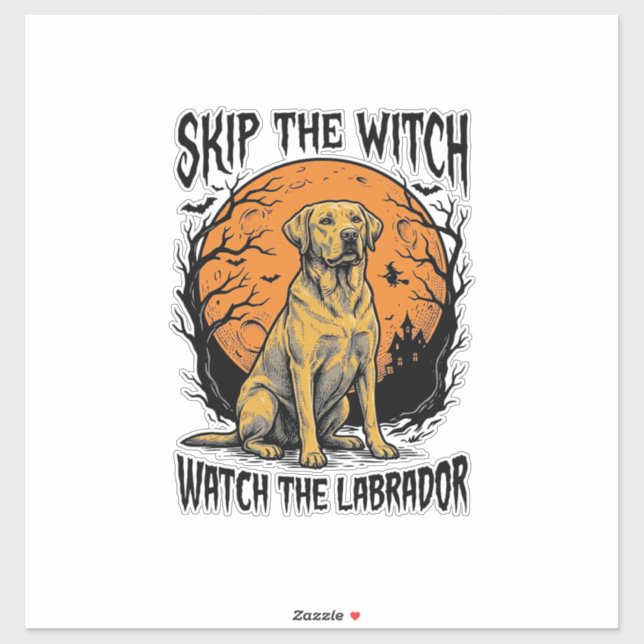 Adesivo Camisa de Labrador de Halloween com Aviso de Cão A (Folha)
