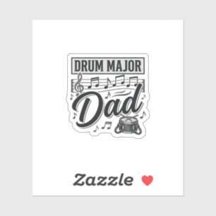 Adesivo Camisa de música vintage Drum Major Dad Design_1