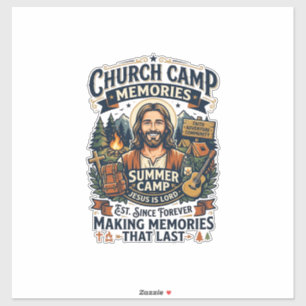 Adesivo Camisa de Nostalgia do Acampamento da Igreja Jesus