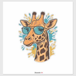 Adesivo Camisa de Óculos de Sol Girafa Legal Gravada Vinta