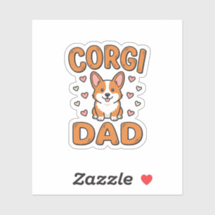 Adesivo Camisa de Pai Corgi Gravação Vintage Amante de Cac