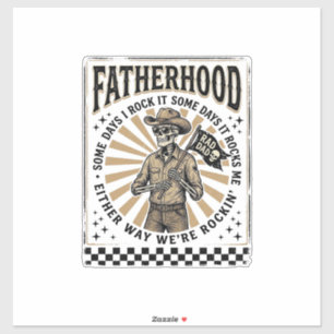 Adesivo Camisa de Pai Cowboy Esqueleto Vintage Paternidade