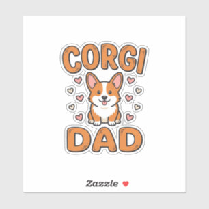 Adesivo Camisa de Pai de Corgi com Gravação Vintage para A