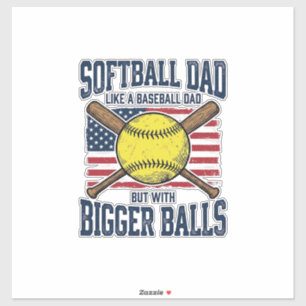 Adesivo Camisa de Pai de Softbol Antigo Bolas Maiores Desi