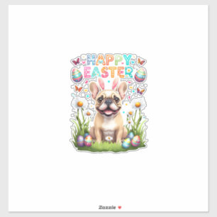 Adesivo Camisa de Páscoa do Bulldog Francês, Bunny T engra