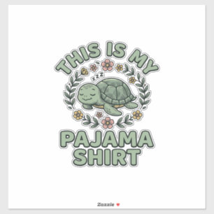 Adesivo Camisa de pijama de tartaruga dormindo fofa Vetor