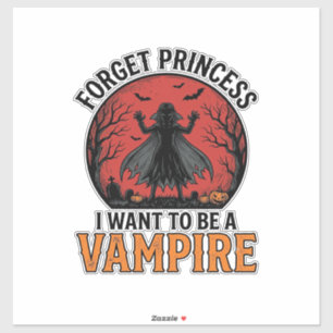 Adesivo Camisa de Princesa Vampira Assustadora Retro Desen
