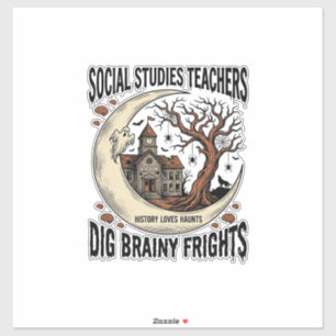 Adesivo Camisa de Professor de Estudos Sociais Spooky Brai