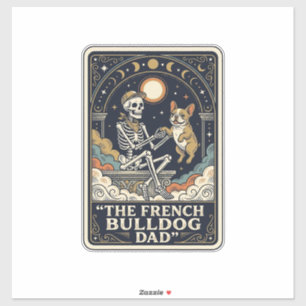 Adesivo Camisa de Tarot de Esqueleto Vintage do Papai Bull